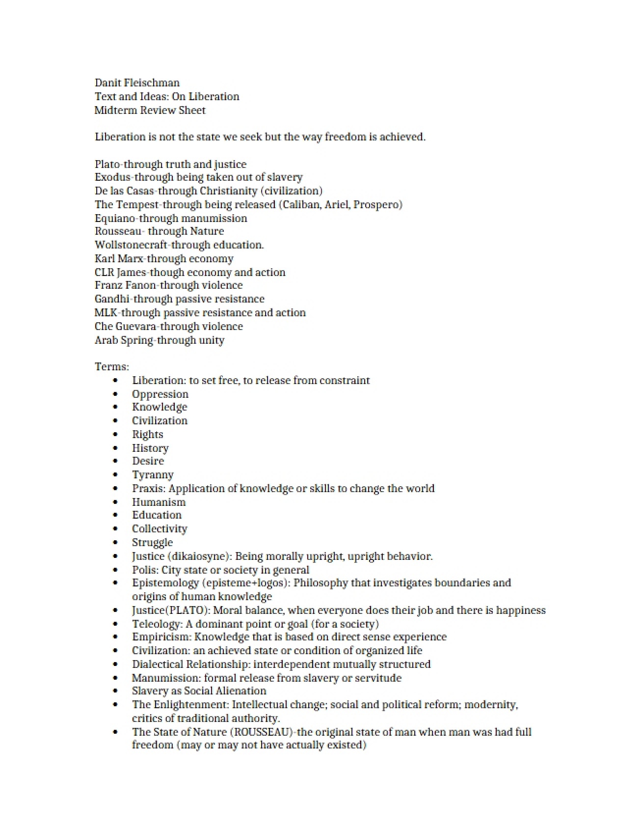 Midterm Review Document