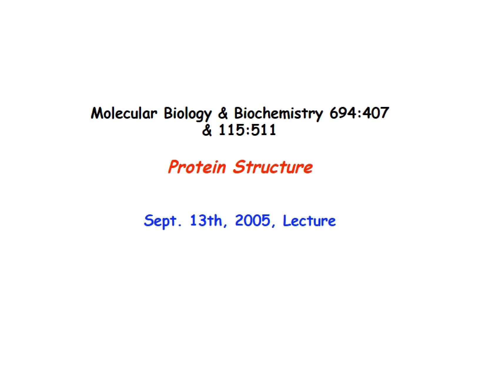 Structure of Proteins