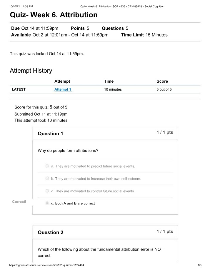 Week 6 Quiz on Attribution