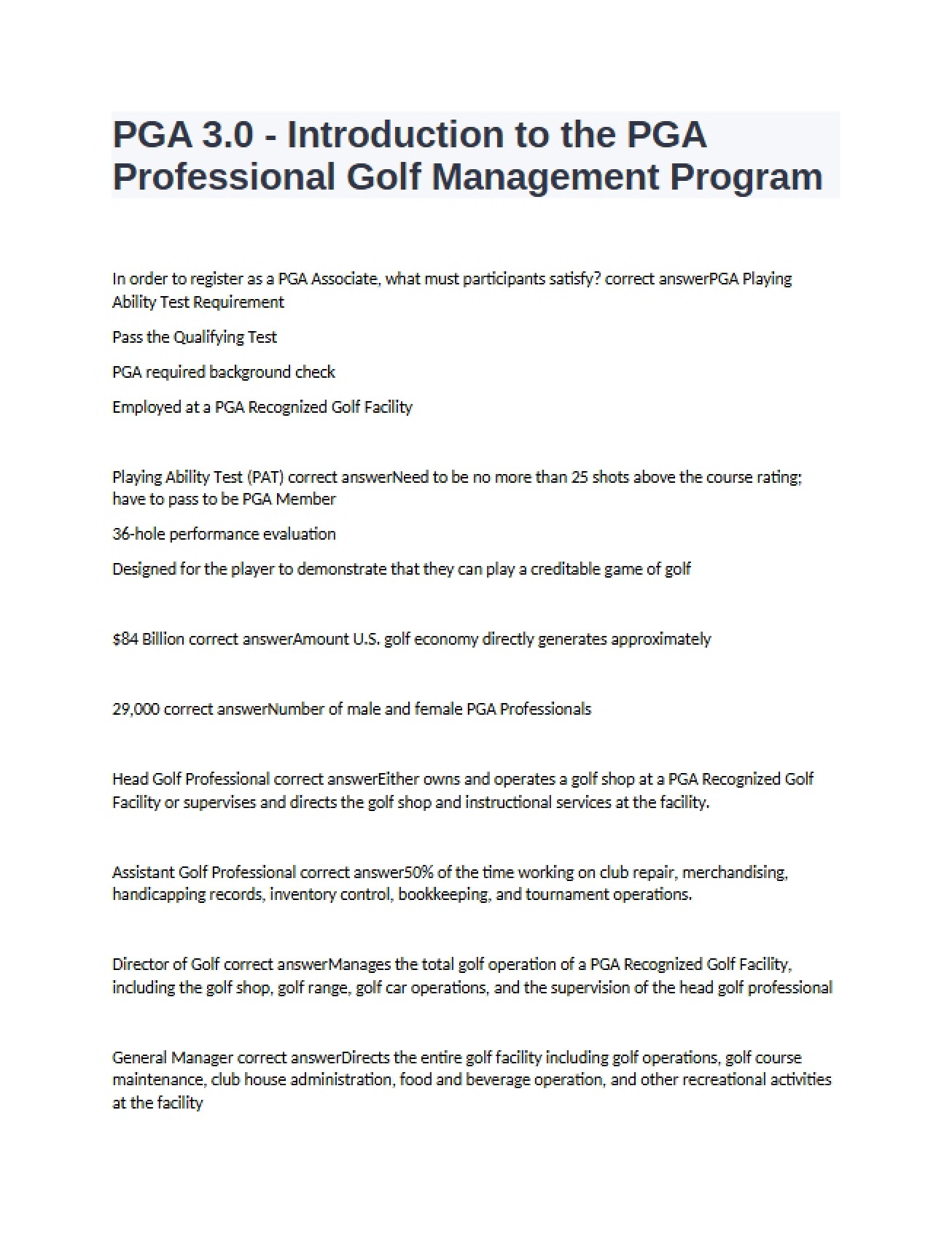 Level 3 PGA