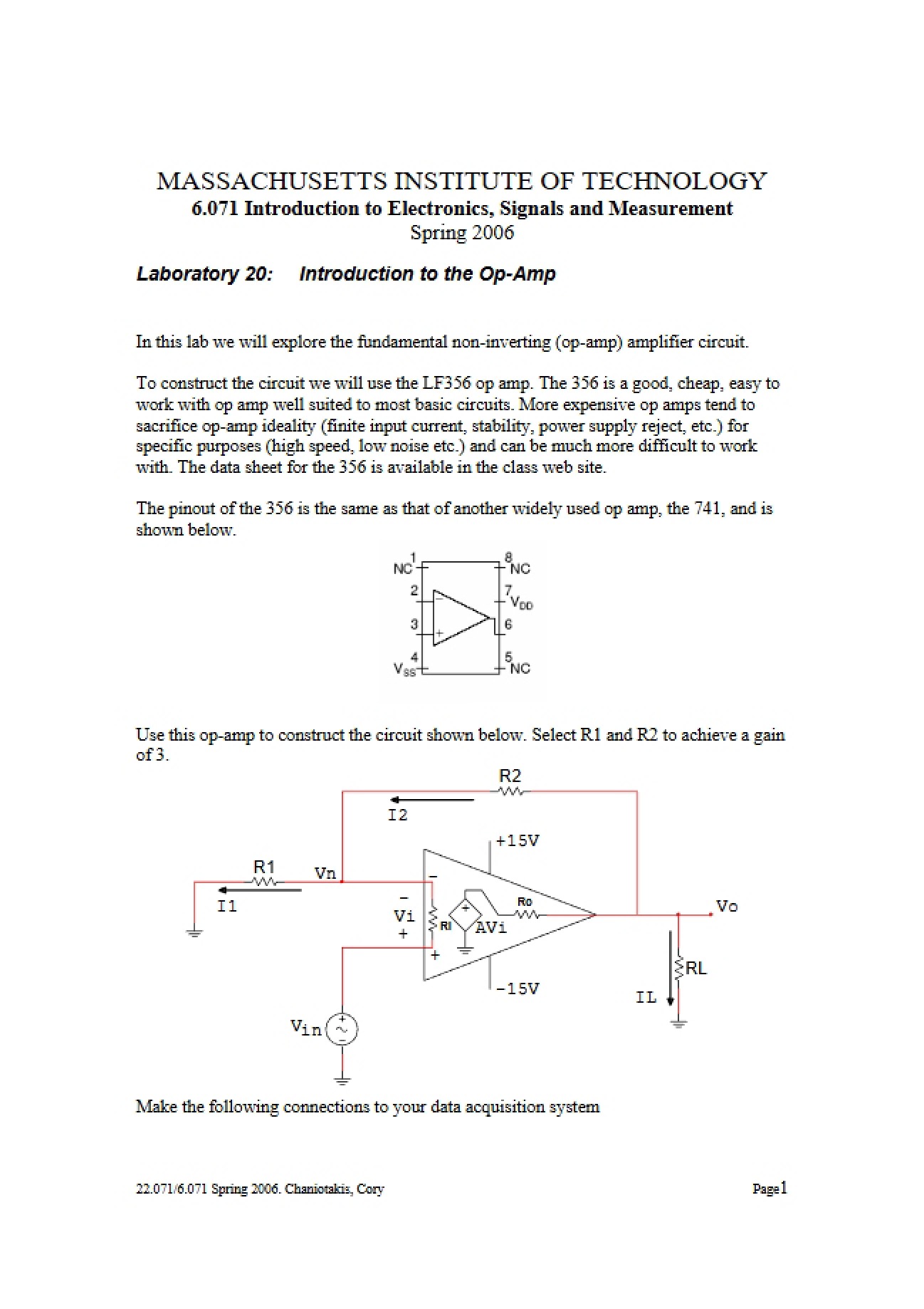 Op-Amp Introduction (Lab 20)