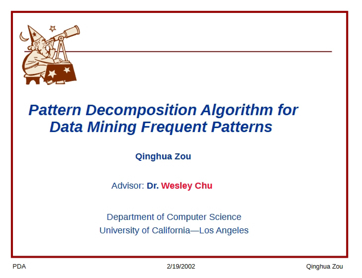 Decomposition of Patterns Algorithm