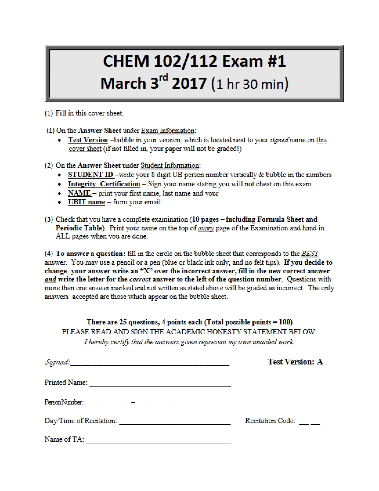 Blank Practice Exam 1 (Fall 2017)