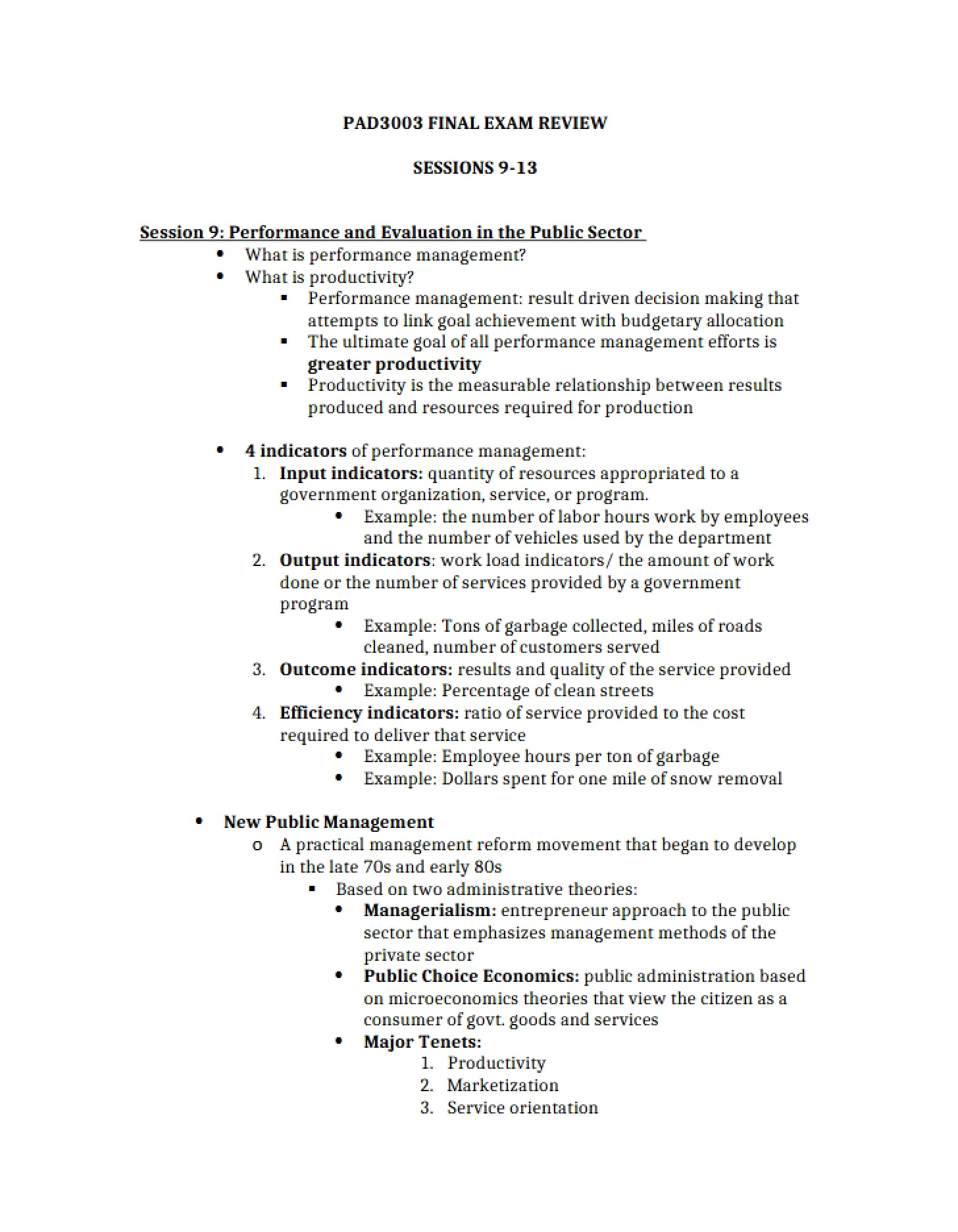 Public Sector Performance and Evaluation
