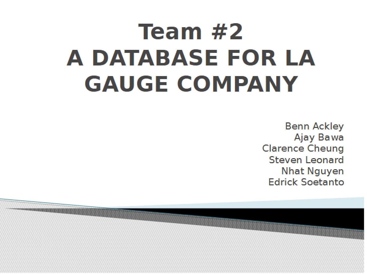 Database for LA Gauge Company
