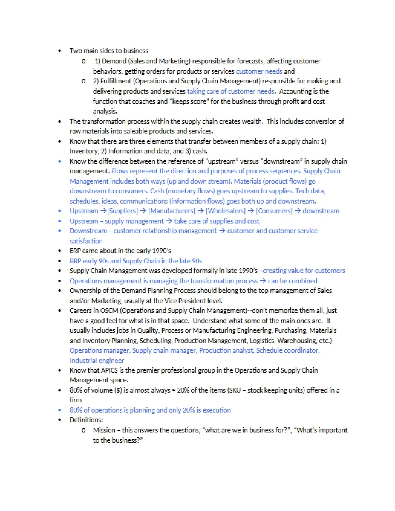 Comprehensive Notes on Operations Management