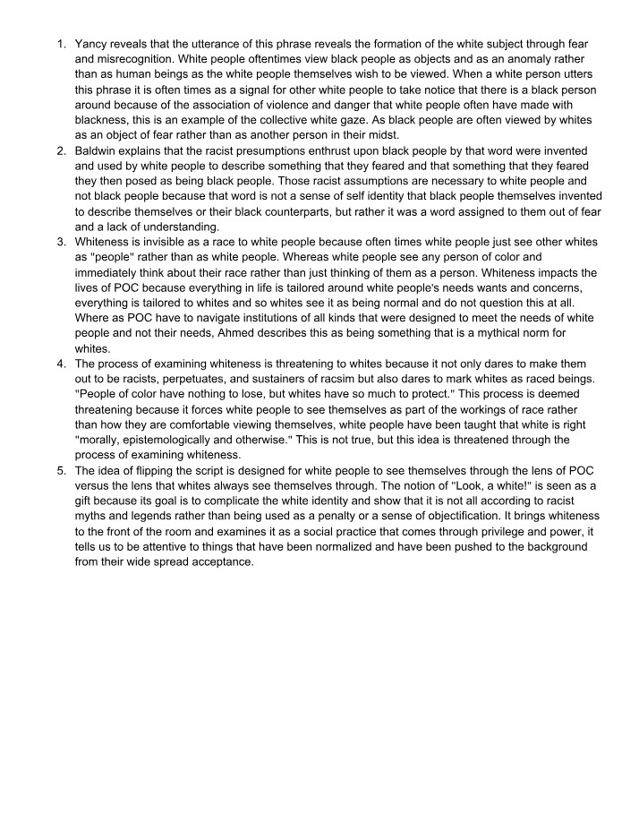 Formation of the White Subject - Fear and Misrecognition