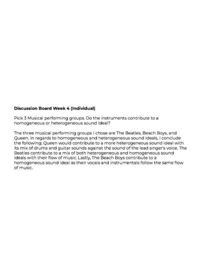 Week 4 Individual Discussion Board
