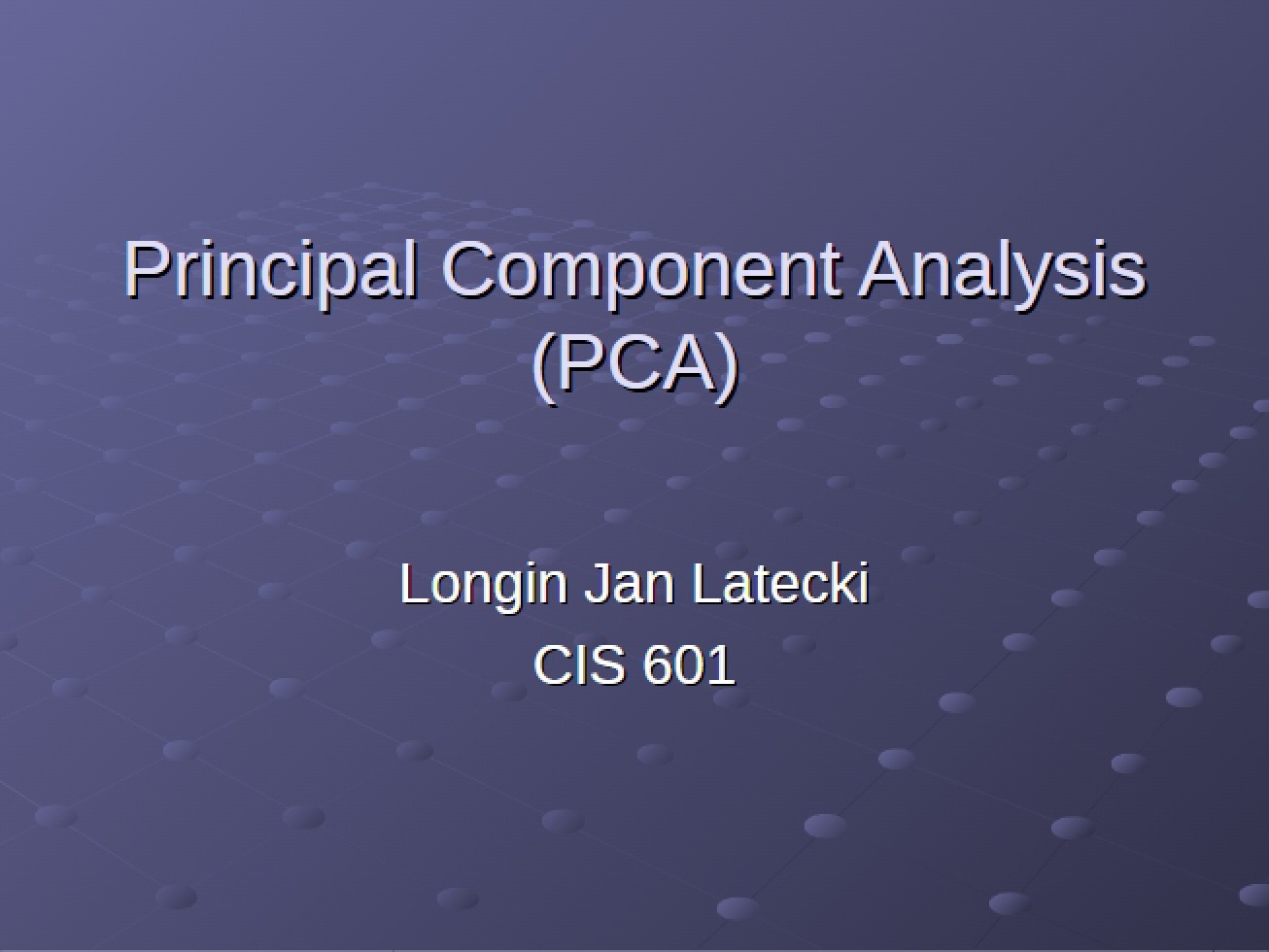 Overview of Principal Component Analysis