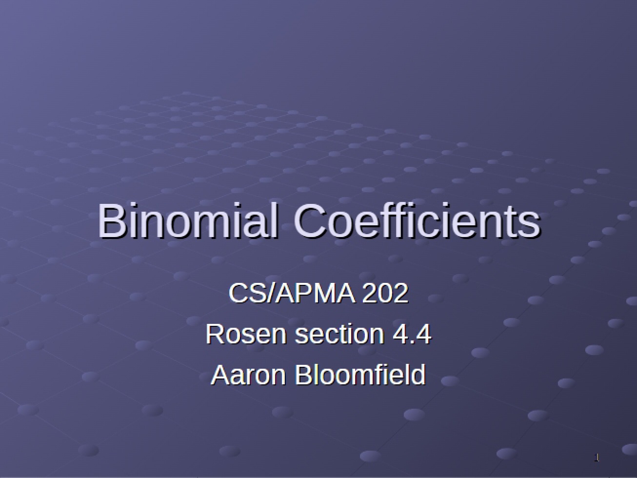 Coefficients Binomial