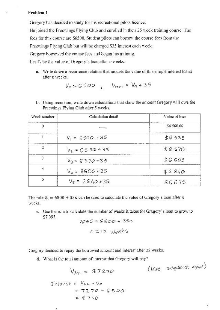 Solutions and Problems for Financial Math