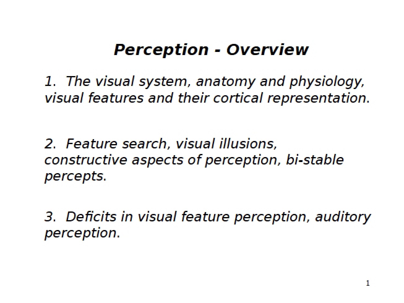 Perception (Week Five)