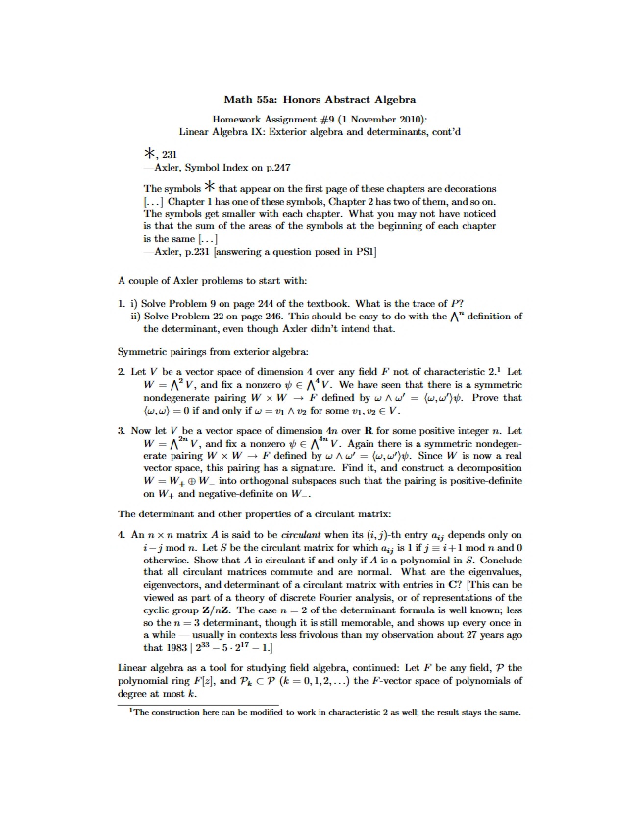 Abstract Algebra Assignment 9