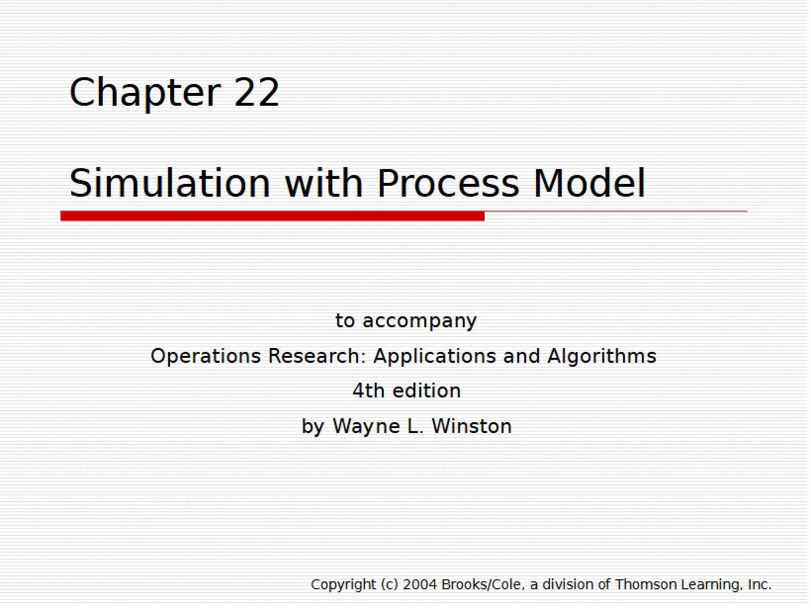 Process Model Simulation