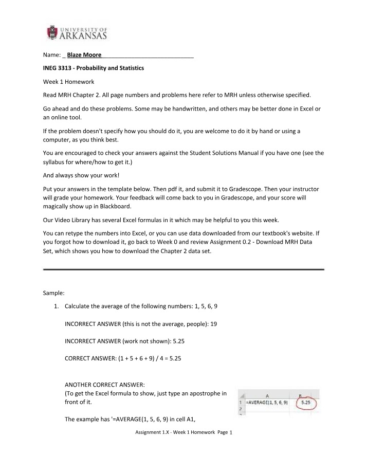 Probability and Statistics Week 1 Homework