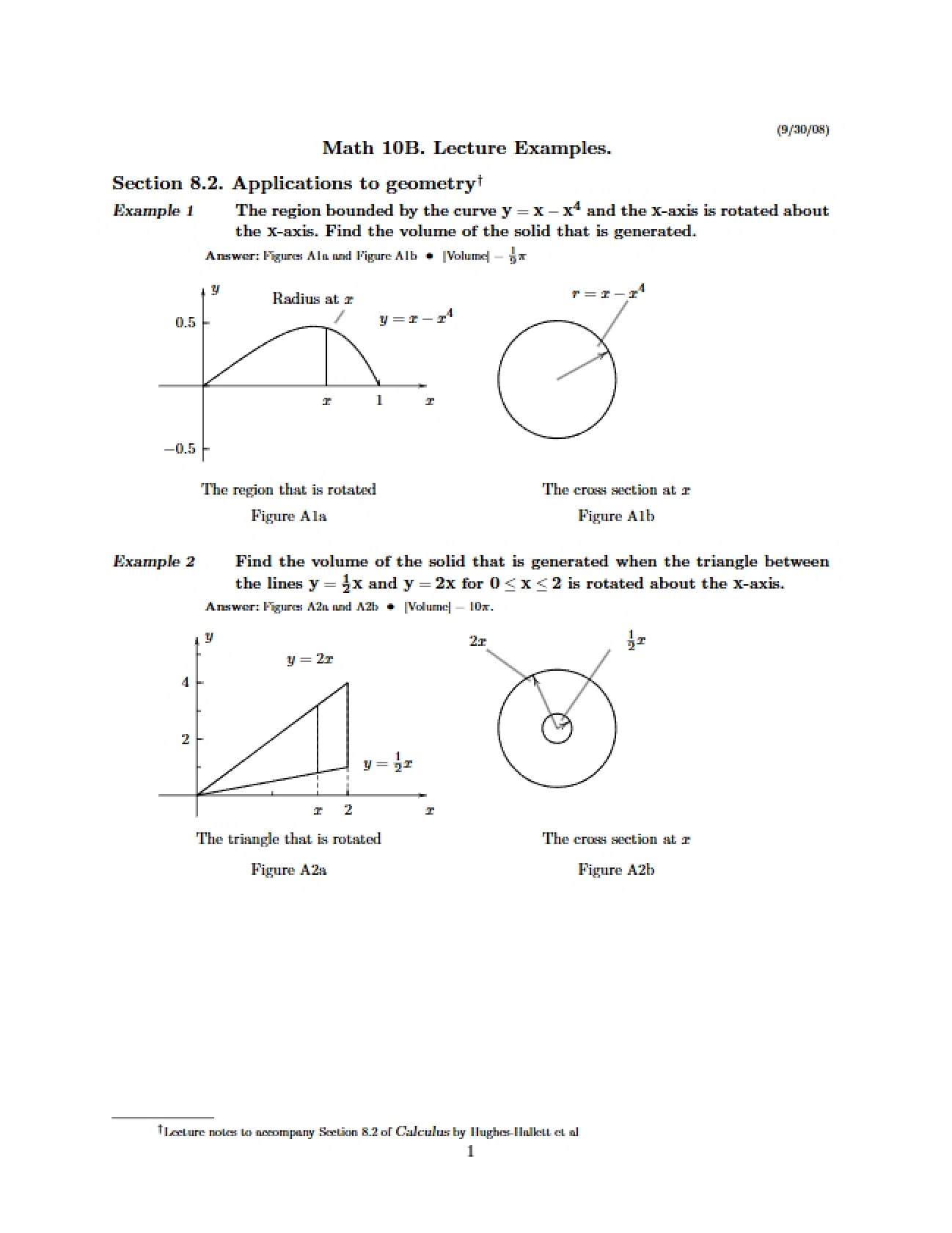 Calculus II Lecture Problem Set
