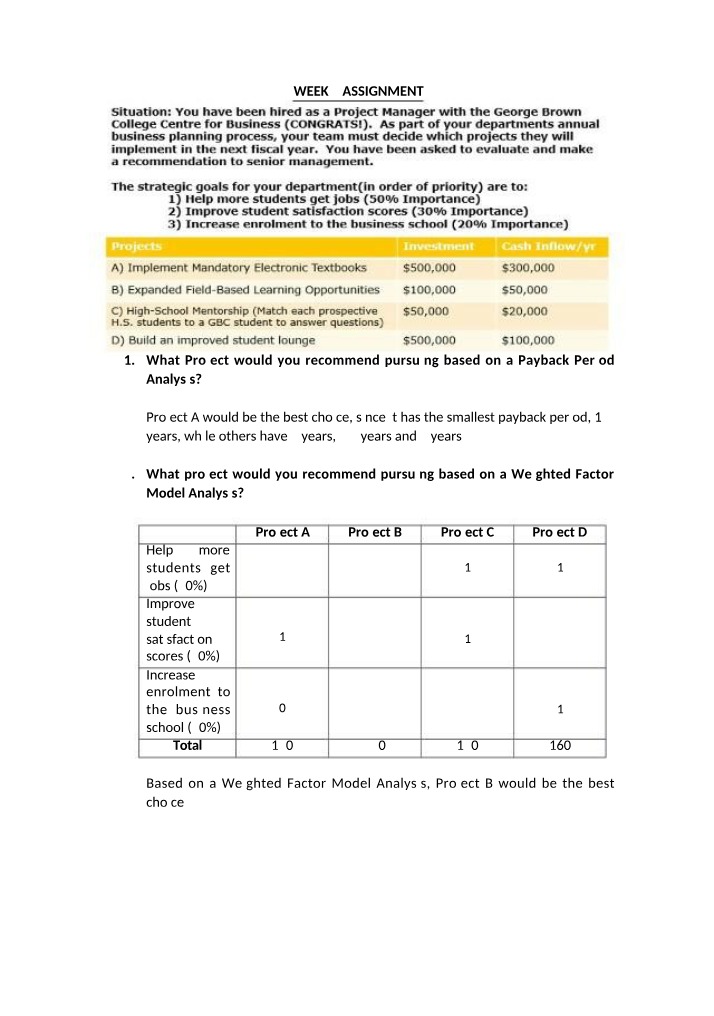Project Management - Week 2 Assignment