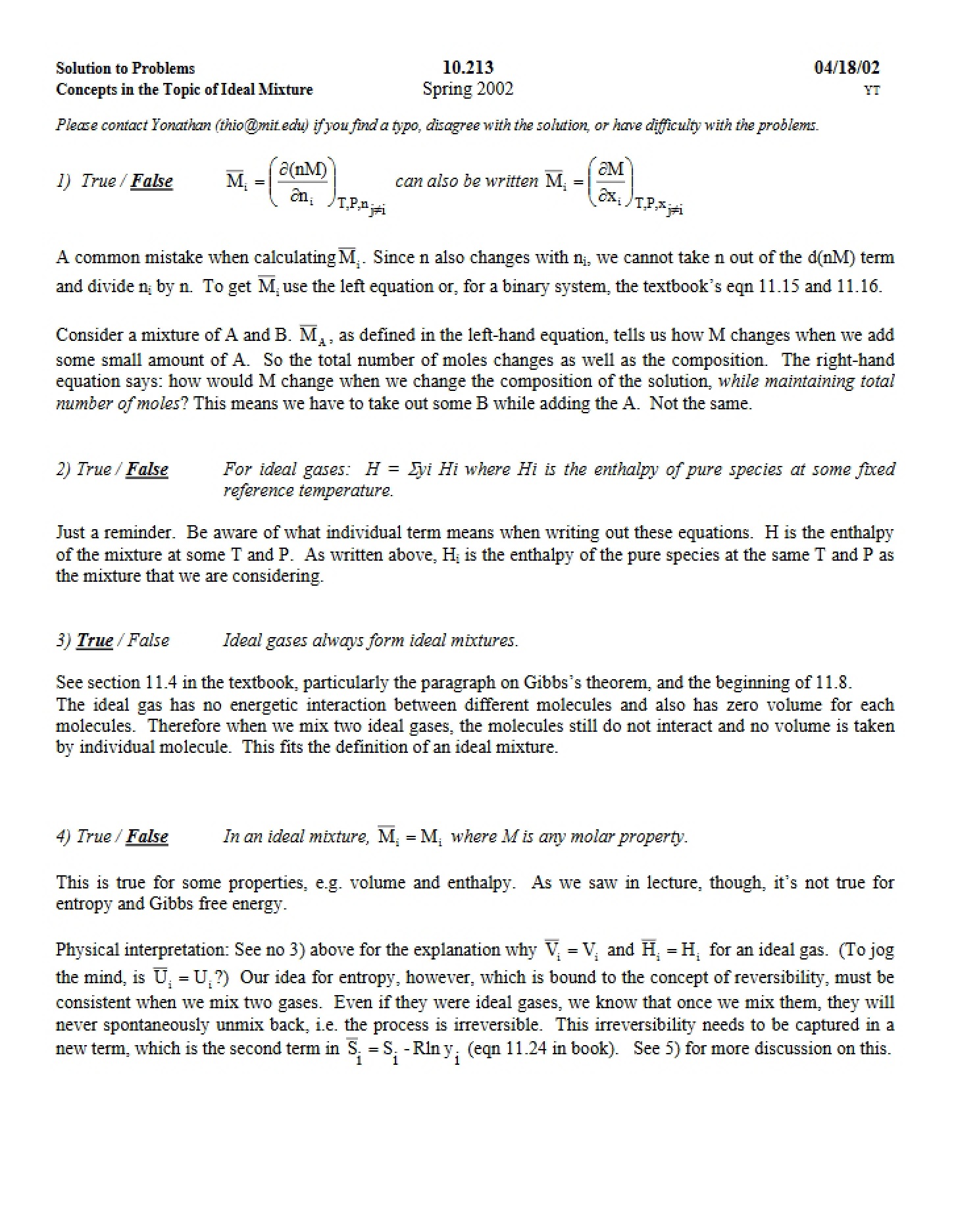 Problem Solutions