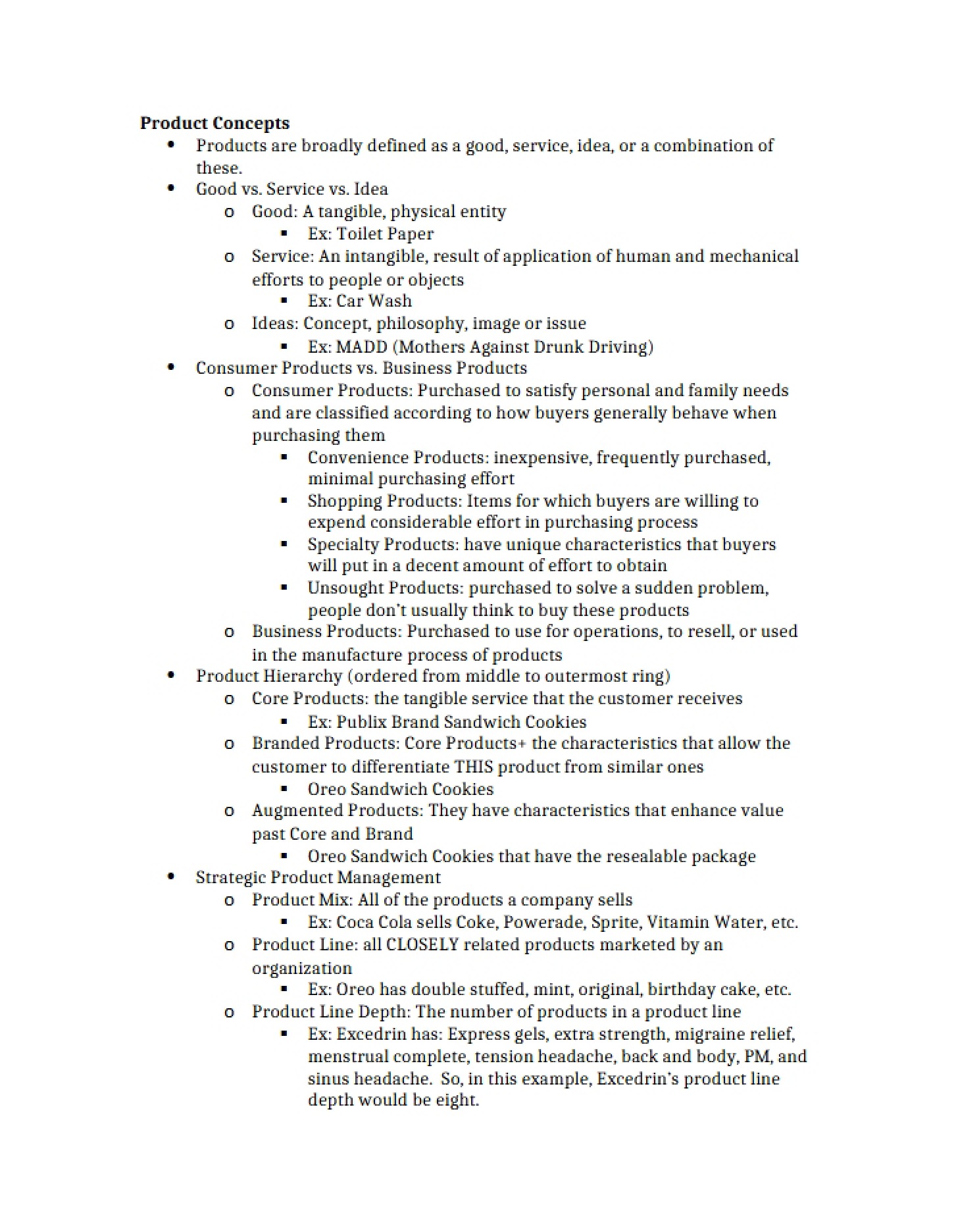 Product Concepts Review