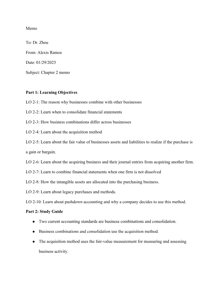 Memo for Chapter 2