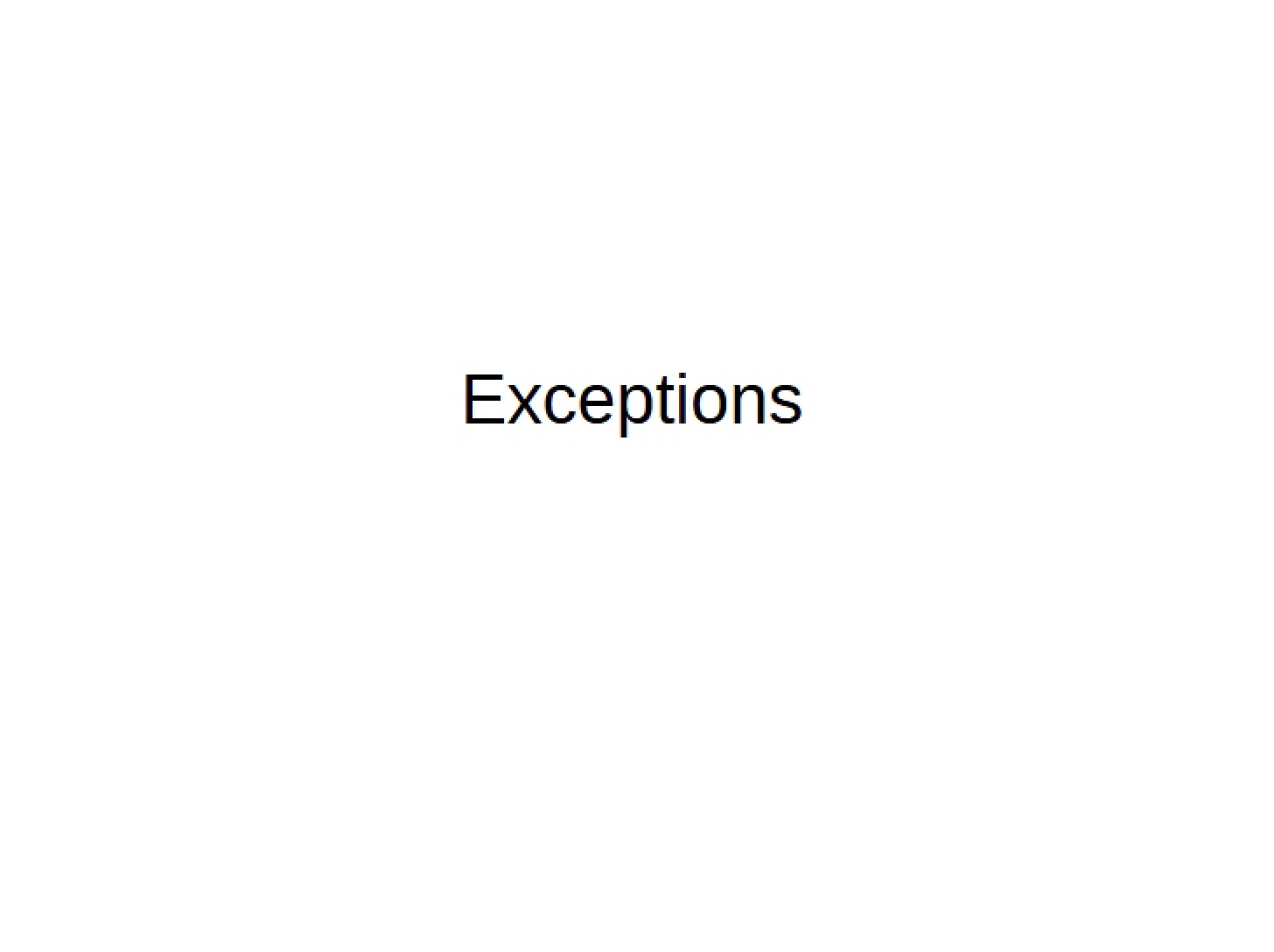 Exception Handling