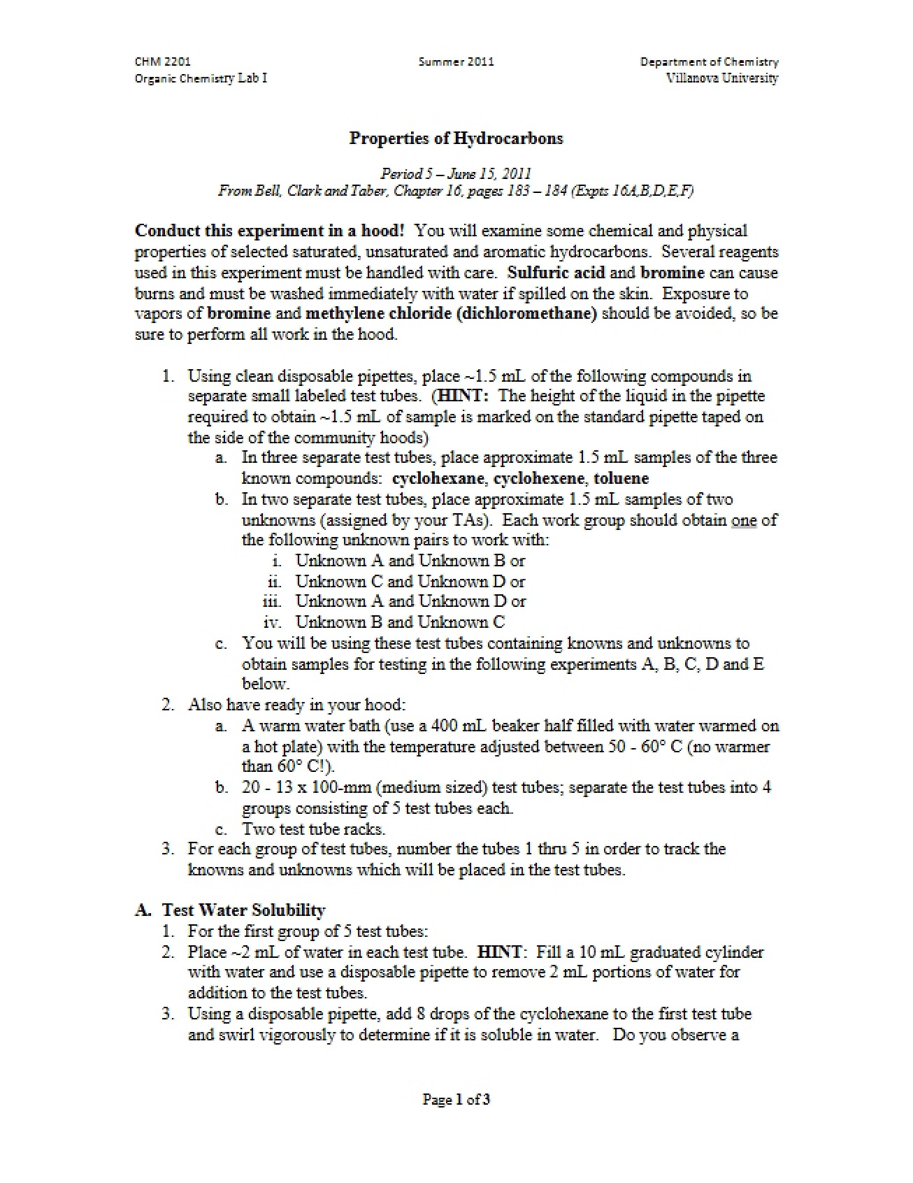 Hydrocarbon Properties