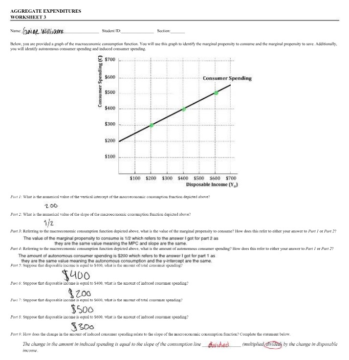 Worksheet 3 - Aggregate Expenditures