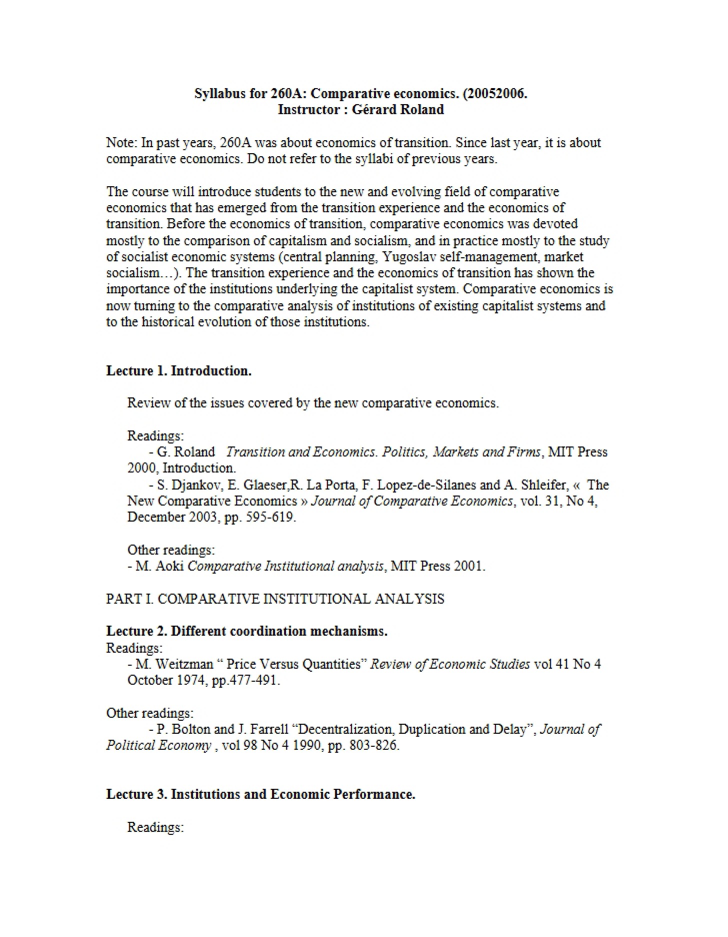 Official Syllabus
