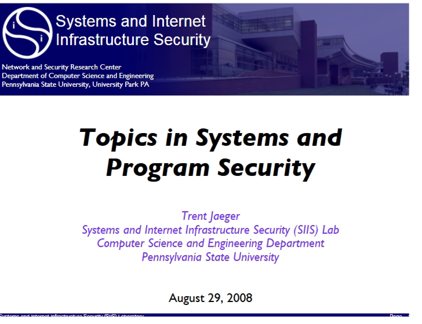 Program and System Security Topics
