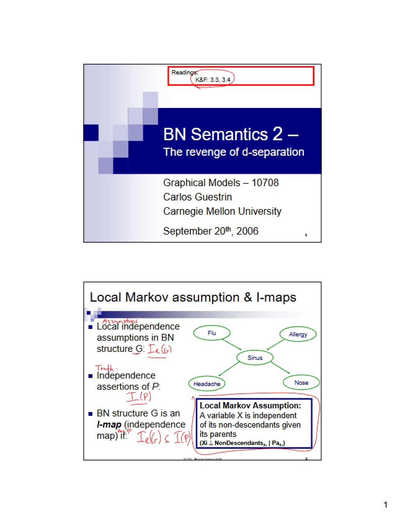 Semantics of Bayesian Networks 2