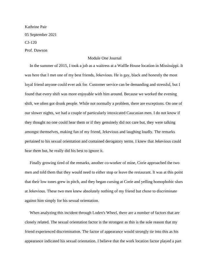 Workplace Discrimination - A Personal Journal