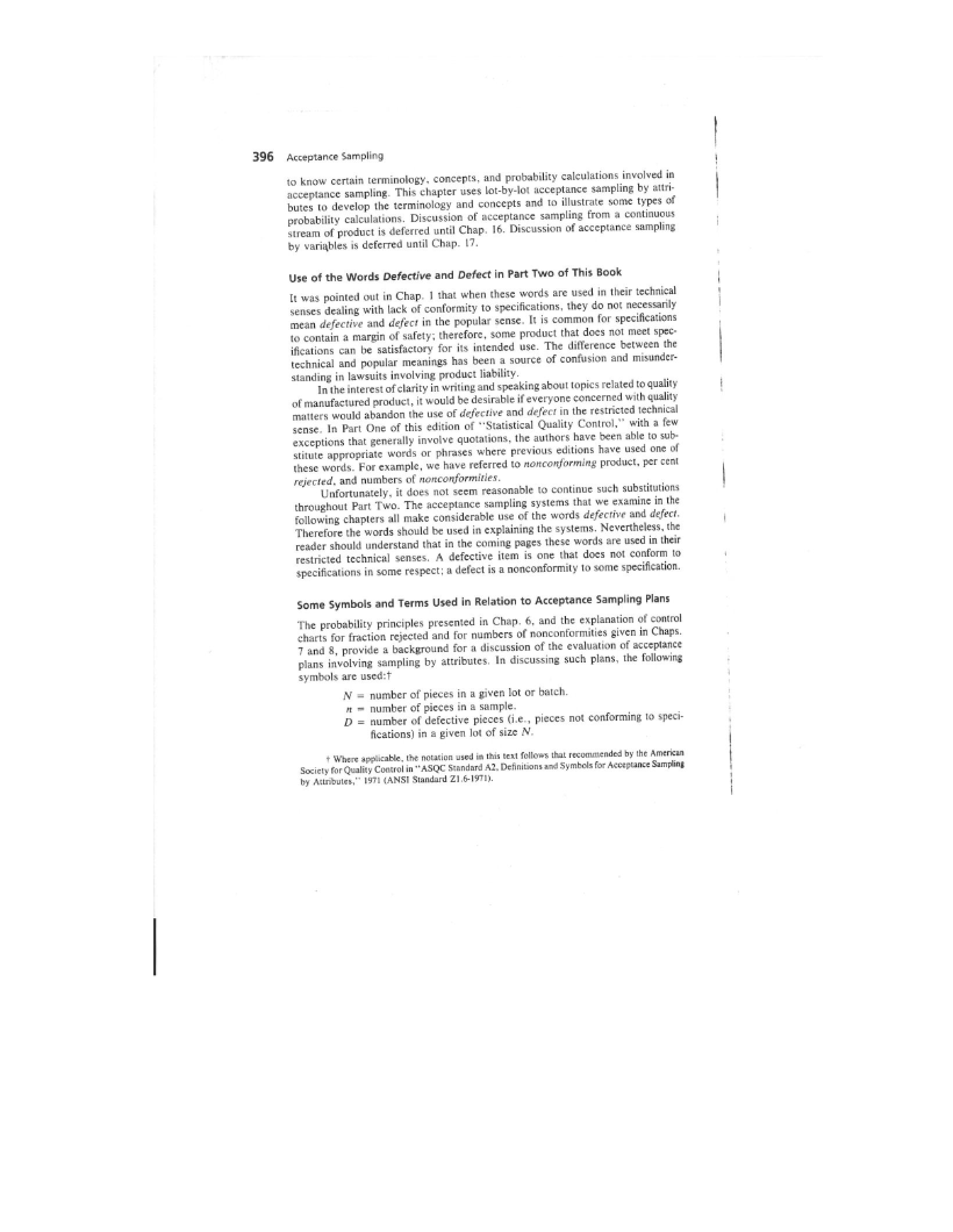 Notes for Quality Control Study