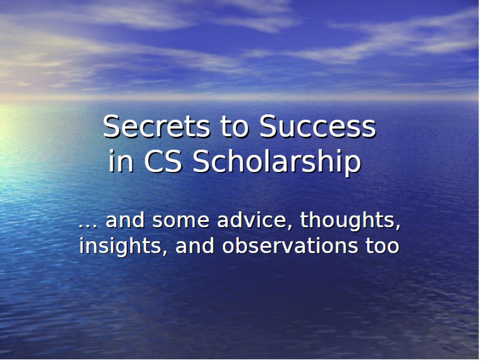 Success Strategies