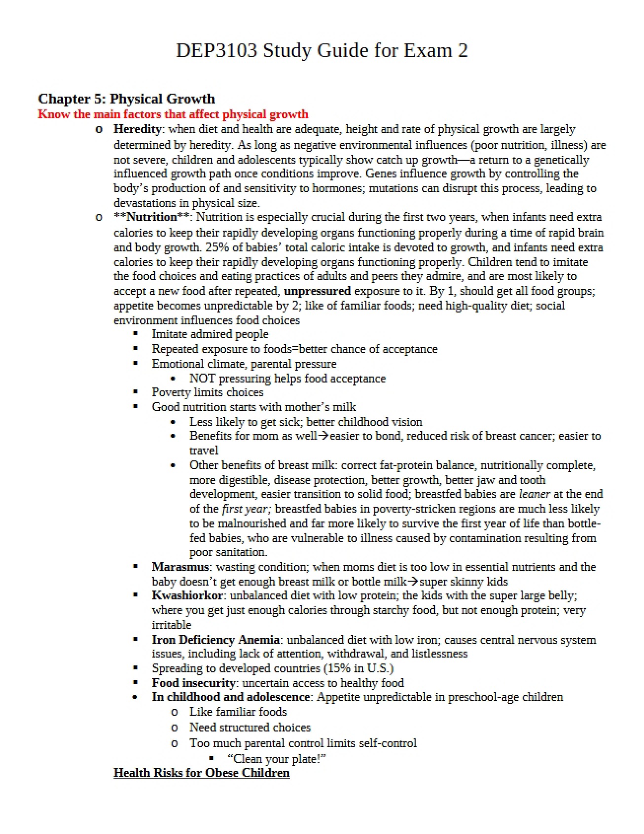 Study Materials for the Second Examination - 18 Pages
