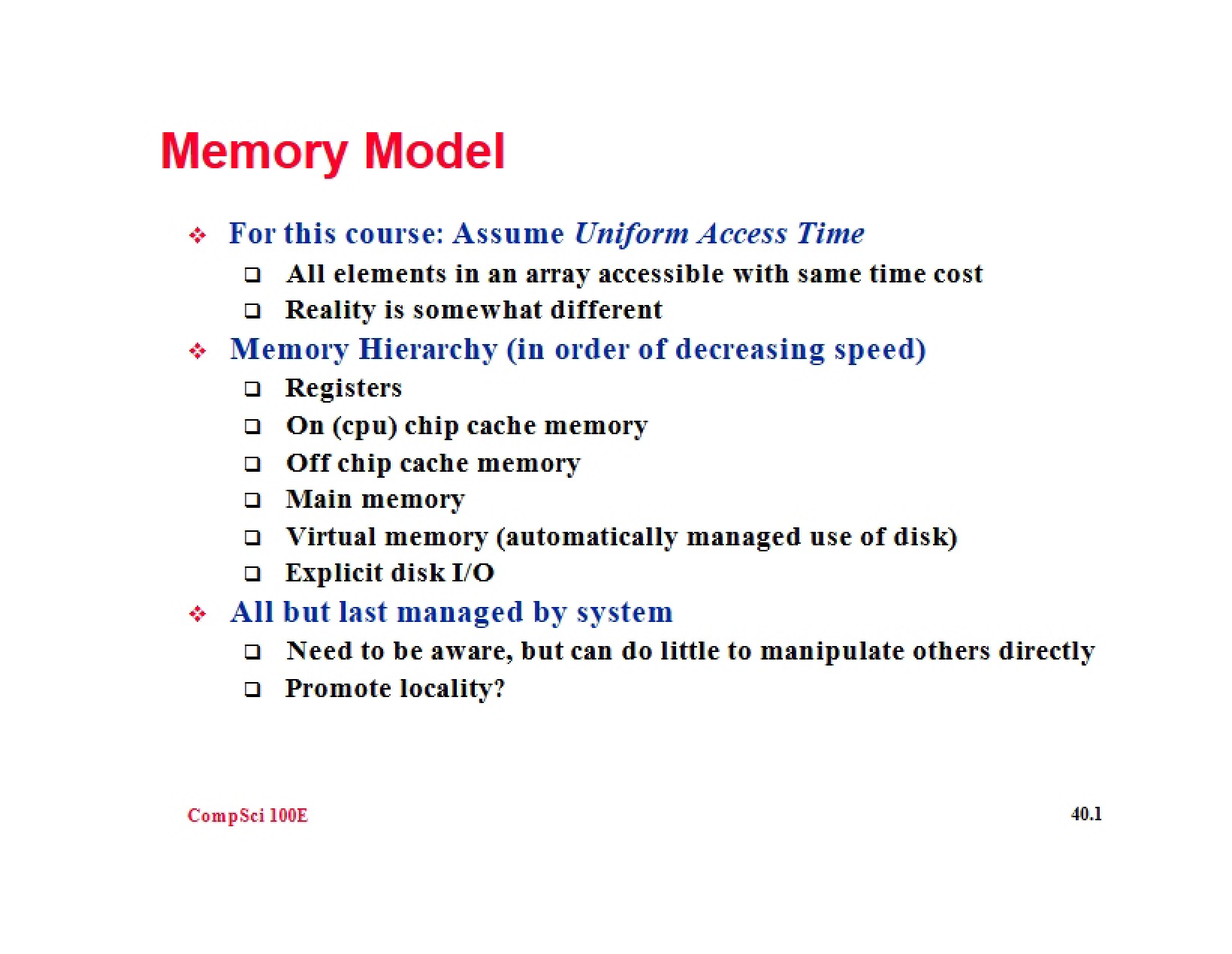 Models of Memory