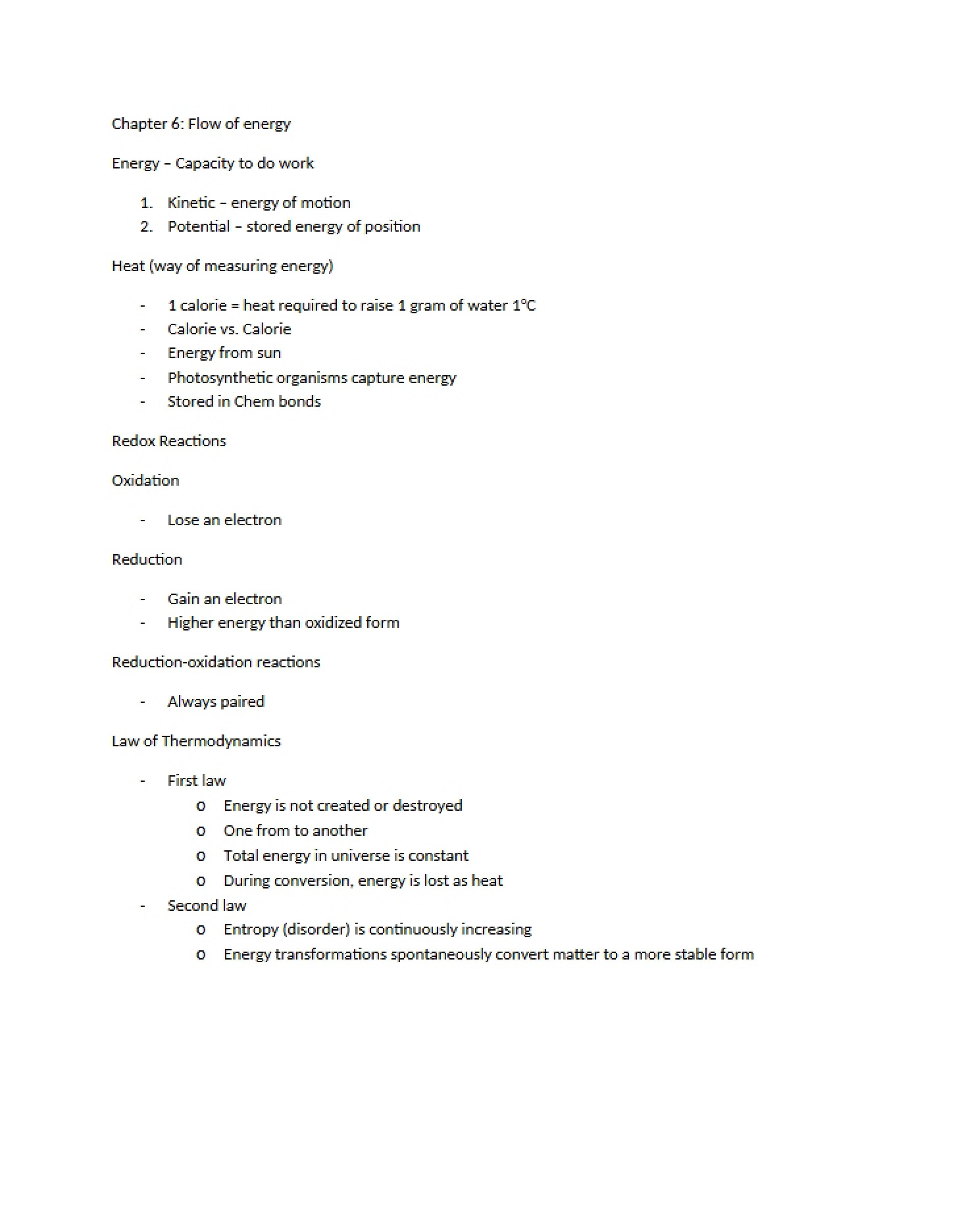 Energy Flow Chapter Six