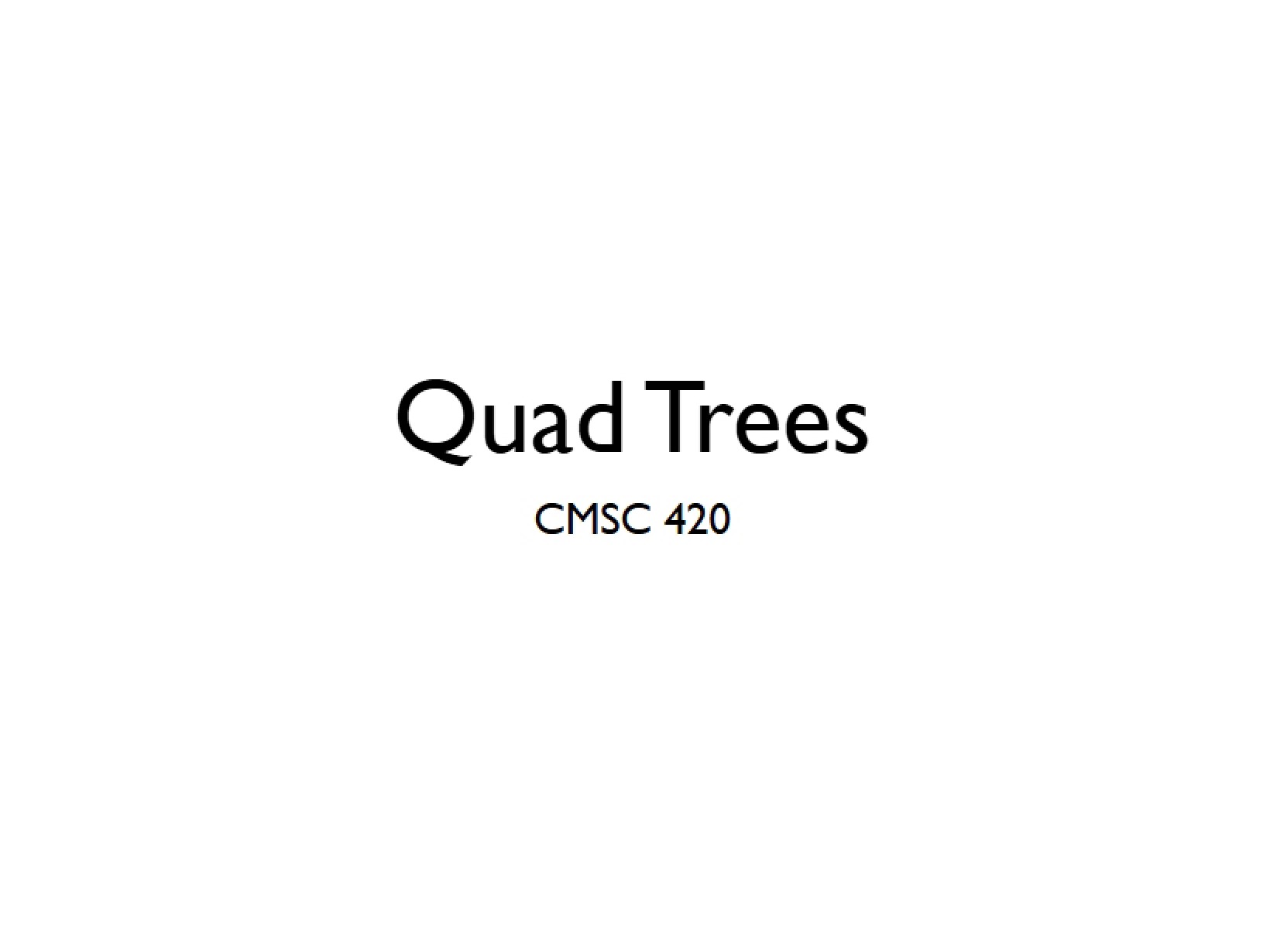 Hierarchical Partitioning with Quad Trees