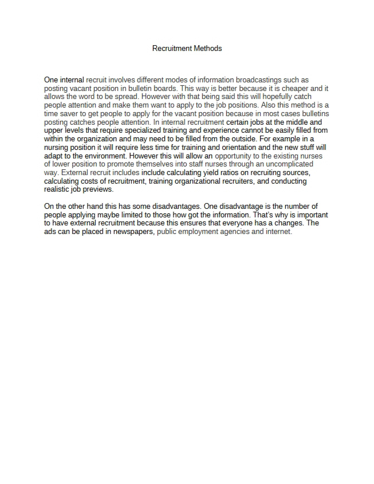 Recruitment Methodologies