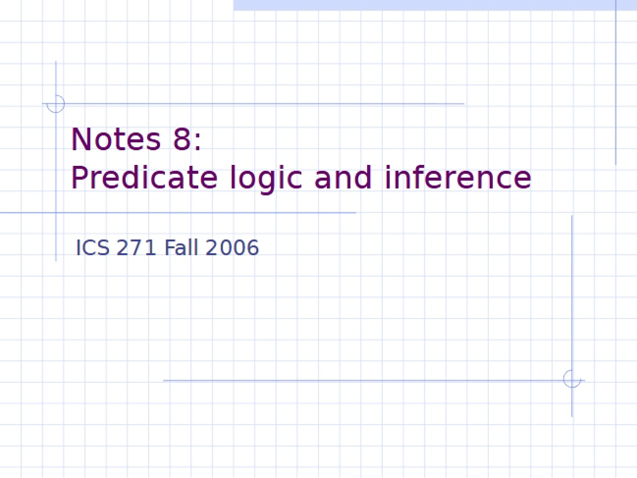 Predicate Logic Inference Concepts