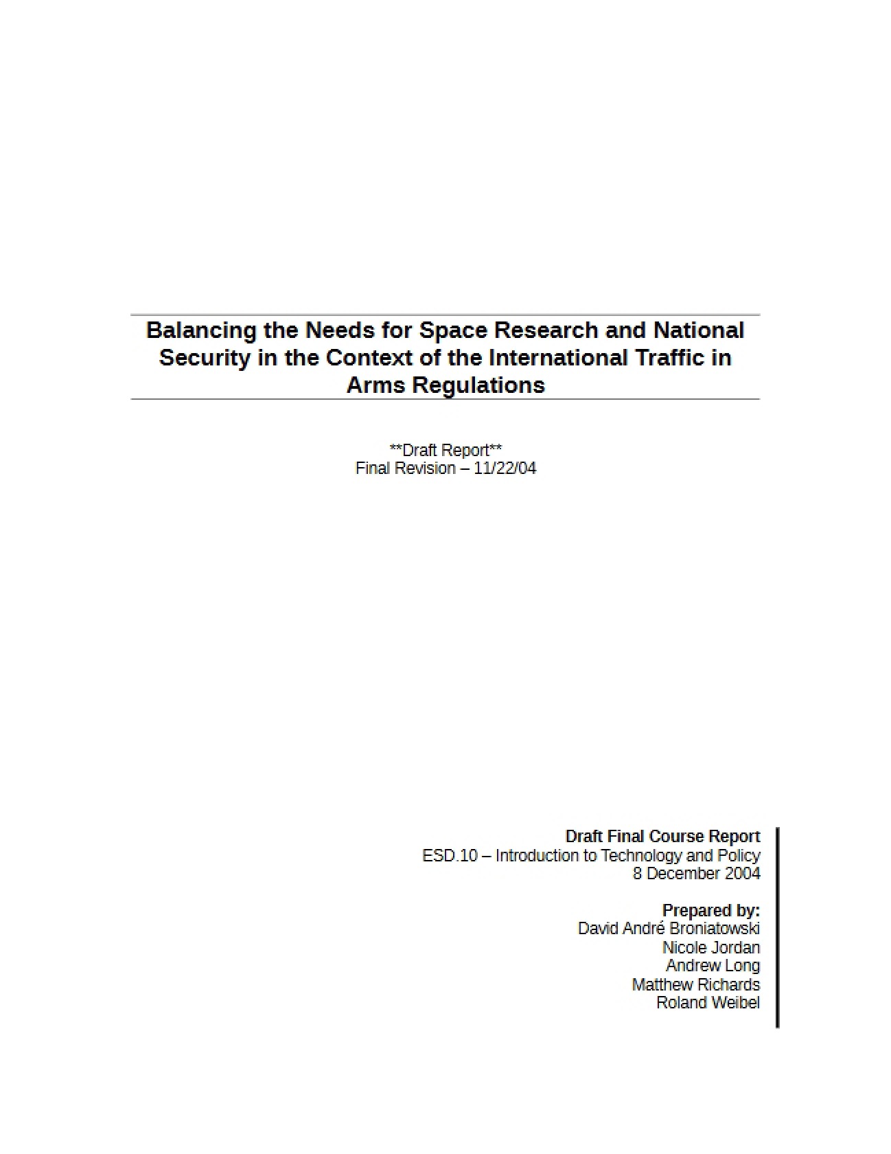 Space Research Needs Balancing