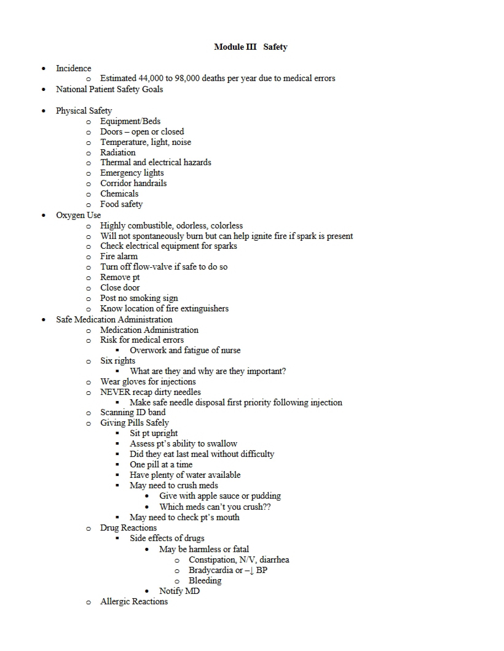 Safety Module III