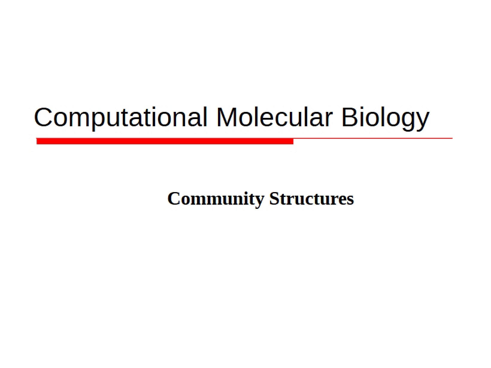 Structure of Communities