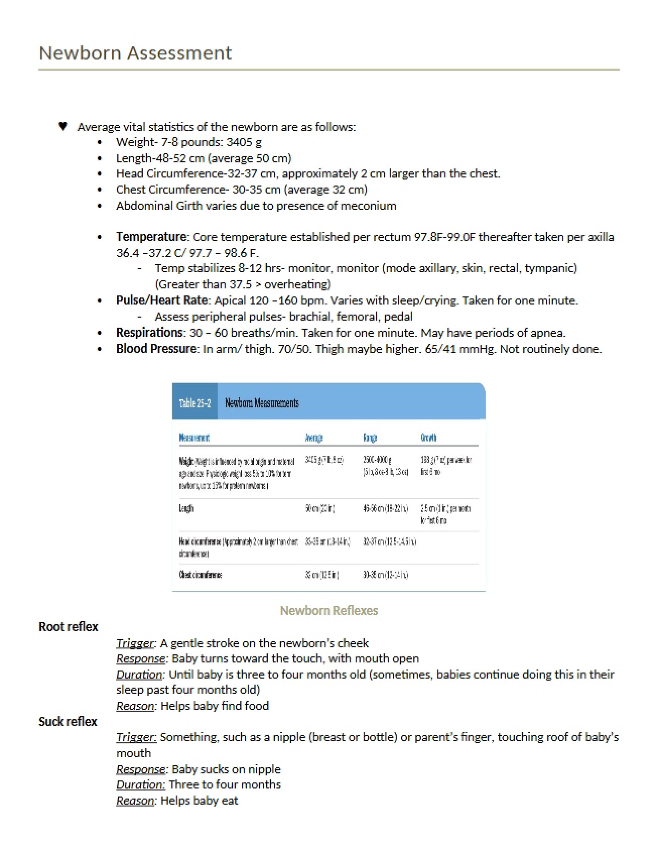 Assessment of the Newborn
