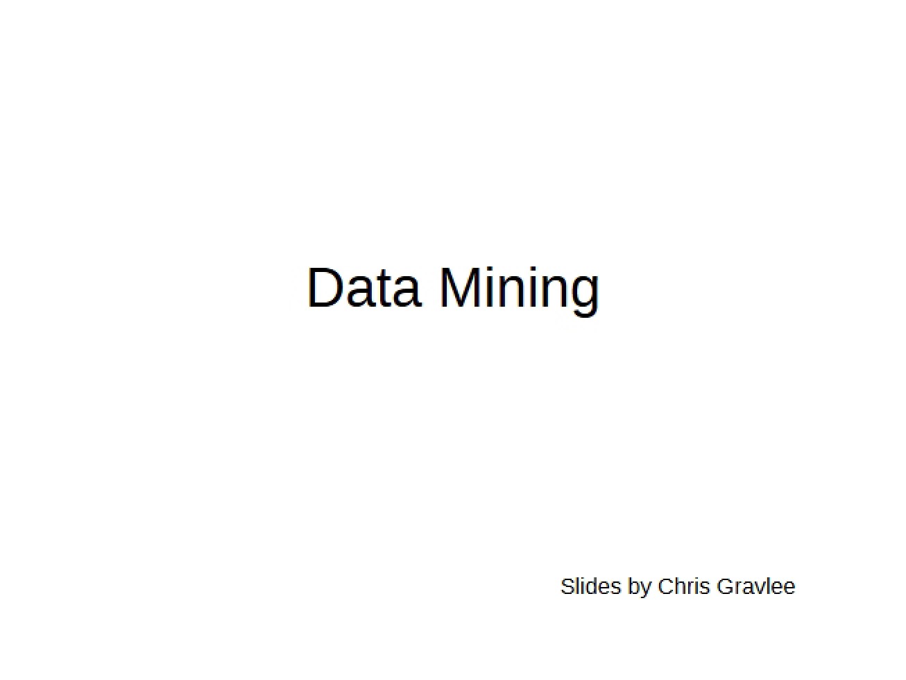 Chris Gravlee Data Mining