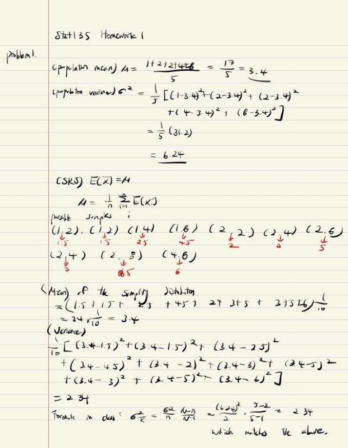 Homework 1 for Stat 135