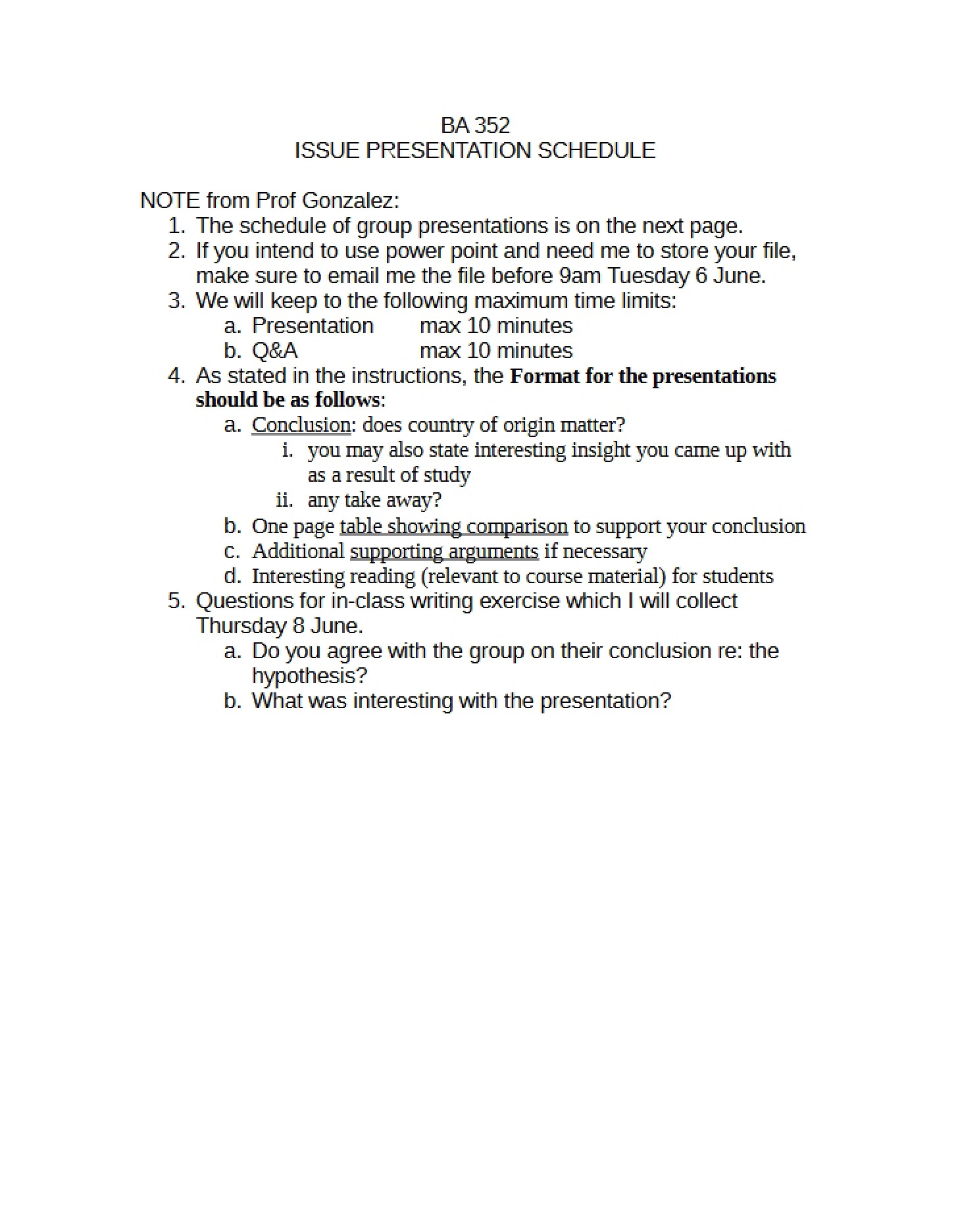 Class Session Notes