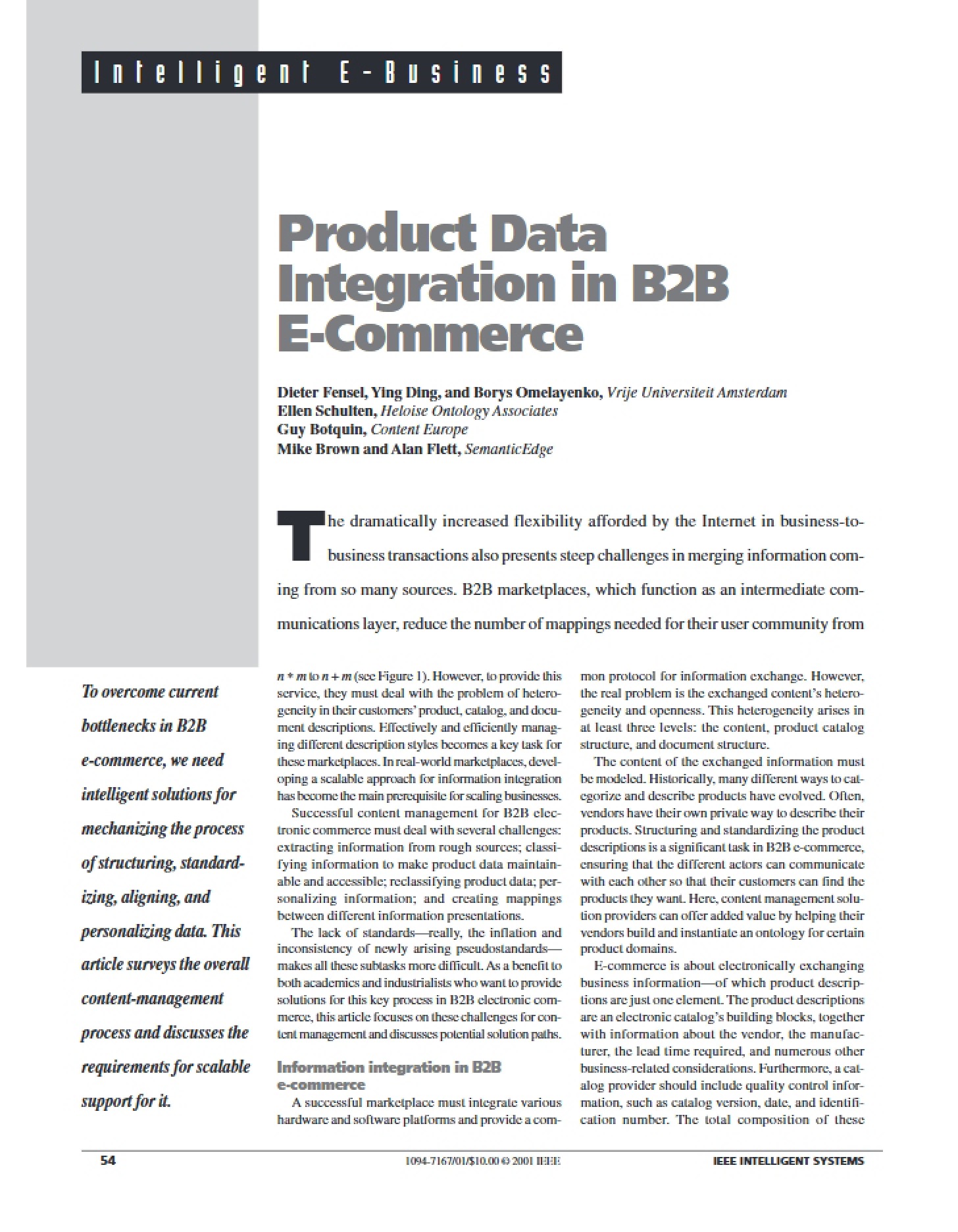 B2B E-Commerce Product Data Integration