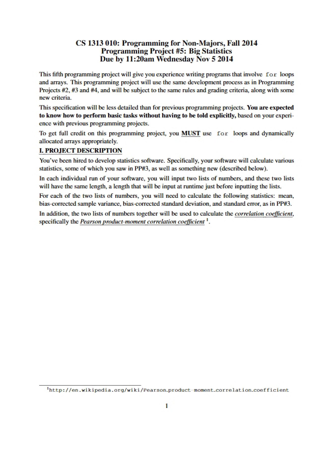 Project 5 Big Statistics Programming