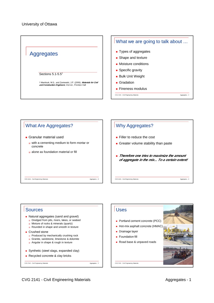 Civil Engineering Materials - Aggregates