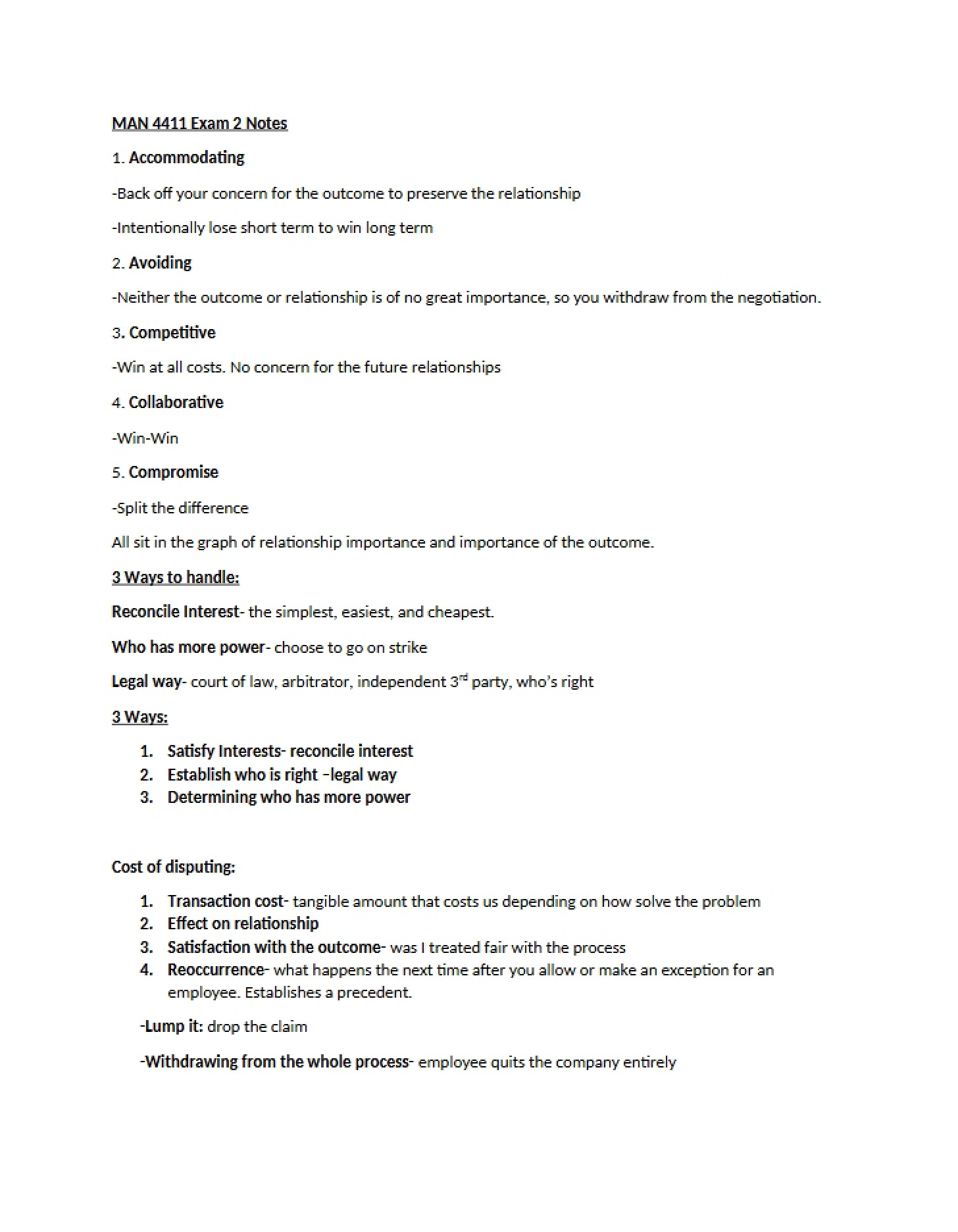 Notes for Exam 2